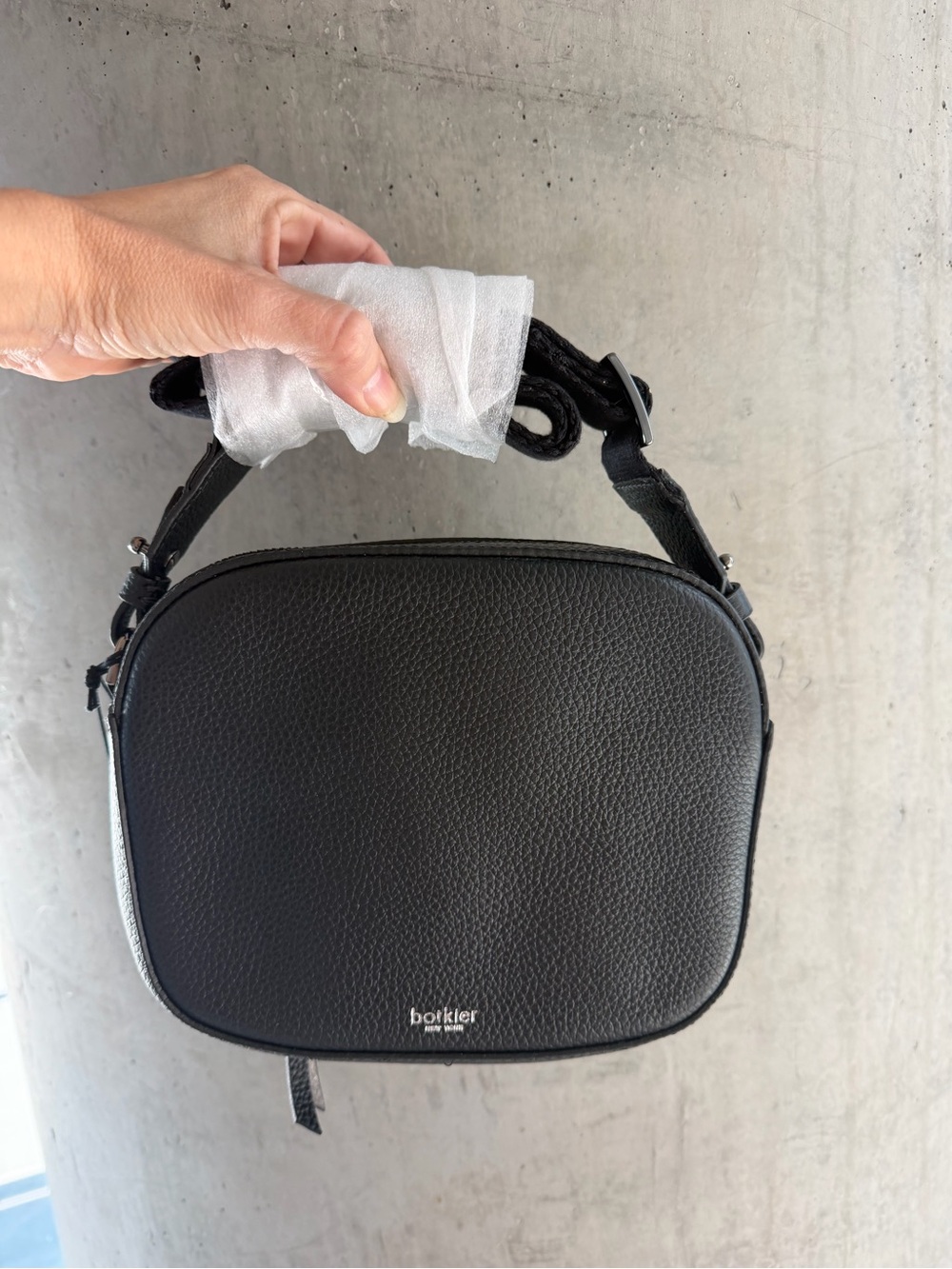 Botkier Black Pebbled Leather Mini Crossbody